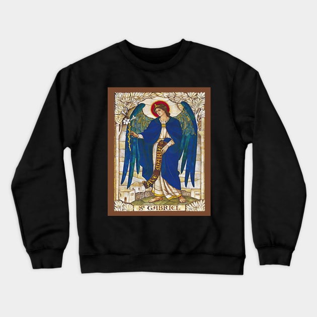 St Gabriel Angel Catholic Saint Archangel Crewneck Sweatshirt by hispanicworld